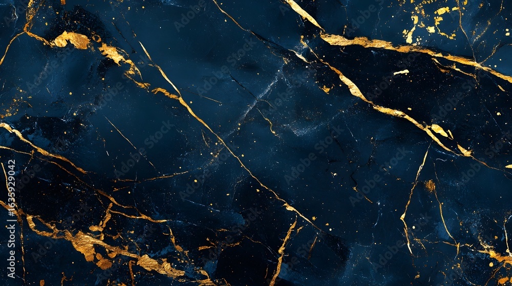 Poster breathtaking abstract background with a stunning gold and navy blue marble texture pattern the surfa