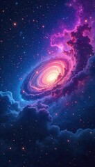Swirling nebulae paint a breathtaking celestial canvas, stars shimmering like diamond dust in a mystical, ethereal sky Perfect for fantasy, sci-fi, and spiritual projects , stars, moon