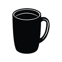 black coffee cup isolated on white background