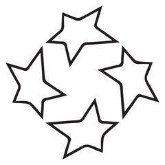 Obraz premium tribal tattoo design black and white stars icon symbol