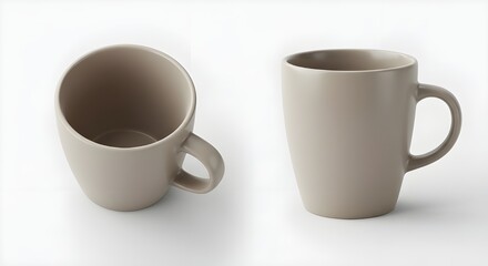 Obraz premium cup of coffee, mockup, seen from the front and top 