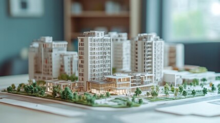 Modern Urban Development Architectural Model.