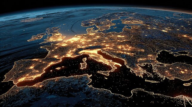 European night lights - Powered by Adobe