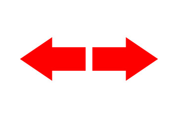 red arrow icon isolated on white background, PNG, direction indicator, simple design, bold, bright red