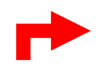 Fototapeta premium red arrow icon isolated on white background, PNG, direction indicator, simple design, bold, bright red