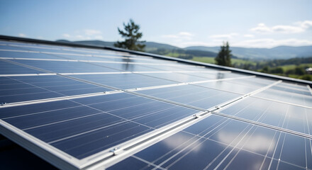 Rooftop Solar Panels: Clean Energy in a Scenic Landscape