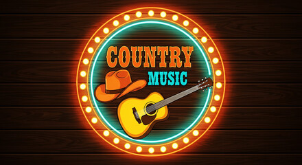 Country Music Concert Poster With
