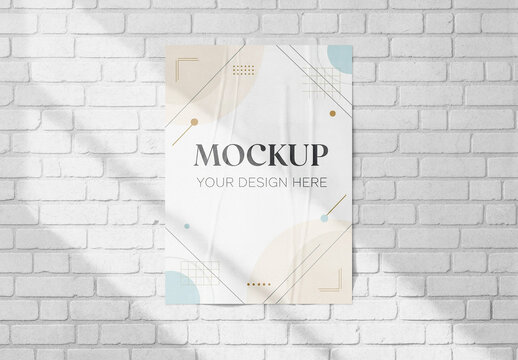 Poster Mockup on Brick Wall
