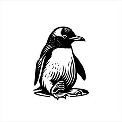 Obraz premium Stylized black and white penguin illustration