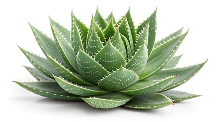 Aloe vera plant close-up on white background