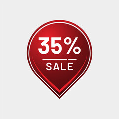 35% Off Label – Stylish Red Tag for Special Deals and Offers