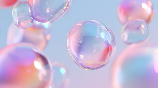 Colorful glasslike orb cluster soft rainbow hues modern presentation header and web hero image