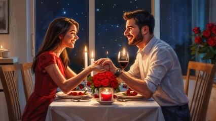 Romantic dinner date under the stars