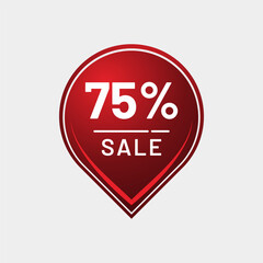 75% Discount Tag – Stylish Sale Vector Badge for E-commerce Ads