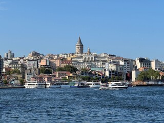 Beautiful View of Istanbul with Galata Tower. Turkey. 19 July 2025. Summer. 