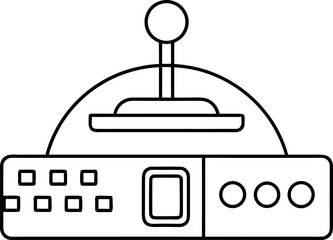 Obraz premium Console arcade joystick game retro minimal vector line art illustration