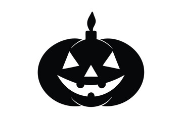 jack o lantern with candle vector icon
