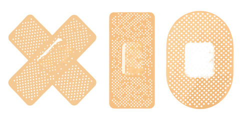 Variety of Adhesive Bandages in Different Shapes First Aid Essentials for Wound Care and Protection Medical Supplies for Minor Injuries