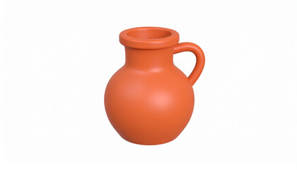 3d rendered clay jug with a handle isolated on a bright white background perfect design element