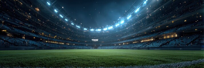 Stadium lights illuminate a thrilling night of sports action during a championship event
