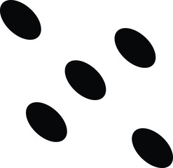 Black and white stones form a heart-shaped paw print design, a simple vector illustration for pet lovers