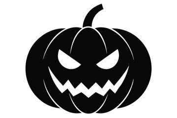 pumpkin with scary eyes vector icon