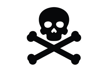 skull and crossbones vector icon