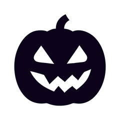 Scary Pumpkin Silhouette – Halloween Jack-o’-Lantern Vector