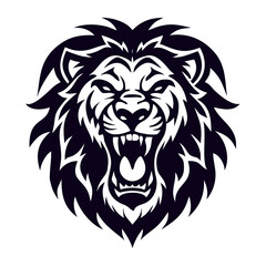 Tribal Lion Head Silhouette Vector