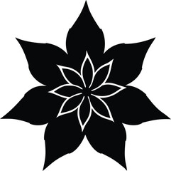 black and white flower