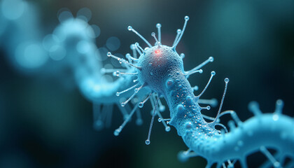 s a close up of a blue seahorse with a red dot in the middle