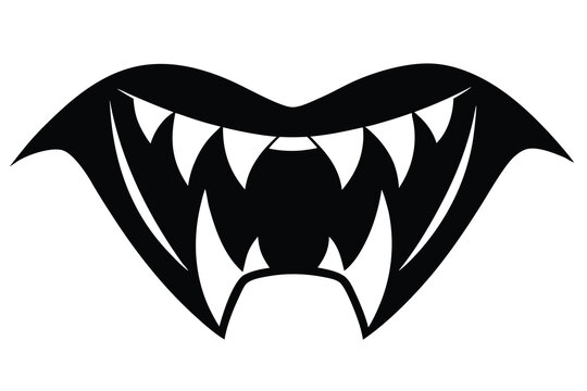 vampire fangs vector icon