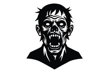 zombie head vector icon