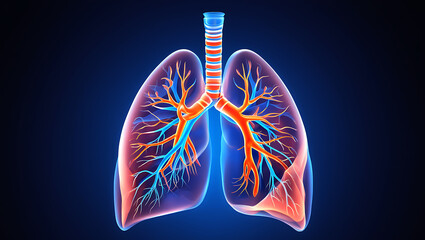 Human Lungs Bronchial Tree Anatomy Medical Illustration