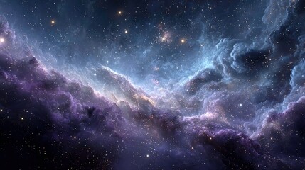 Obraz premium Deep space nebula with swirling clouds of cosmic dust