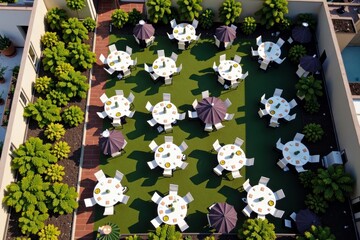 Capturing a Rooftop Garden Party with Aerial Drone Photography