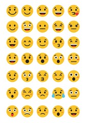 Emoji face icons with different expressions