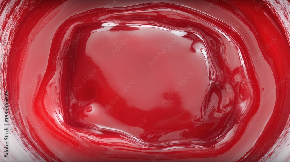 Poster red liquid swirl abstract background - viscous, glossy texture with ripples and smooth surface