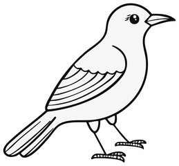 Obraz premium Stylized Bird Illustration with Bold Outline and Simple Design