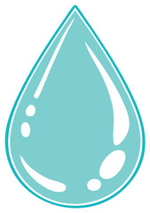 Clean fresh aqua water droplet illustration for hydration and purity concepts