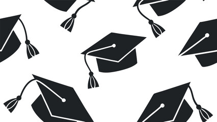 Black graduation cap is a symbol of success and completion of education. Transparent background is convenient for design. Ideal for educational projects and congratulatory layouts