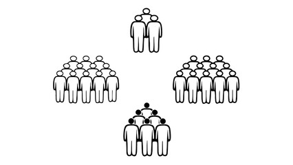 Simple graphic illustration of various group sizes