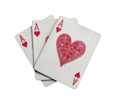 Exciting card game action with playing cards high stakes environment view isolated on transparent background, png