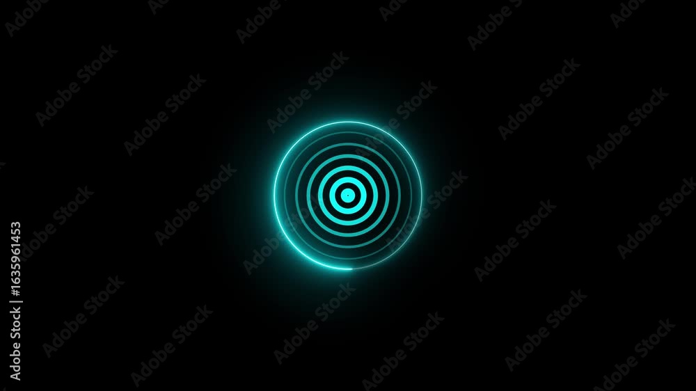 Poster digital radar hud screen with futuristic scanning. sci fi radar interface scanning animation loop an