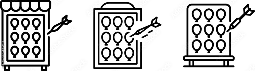 Poster balloon dart game board outline vector