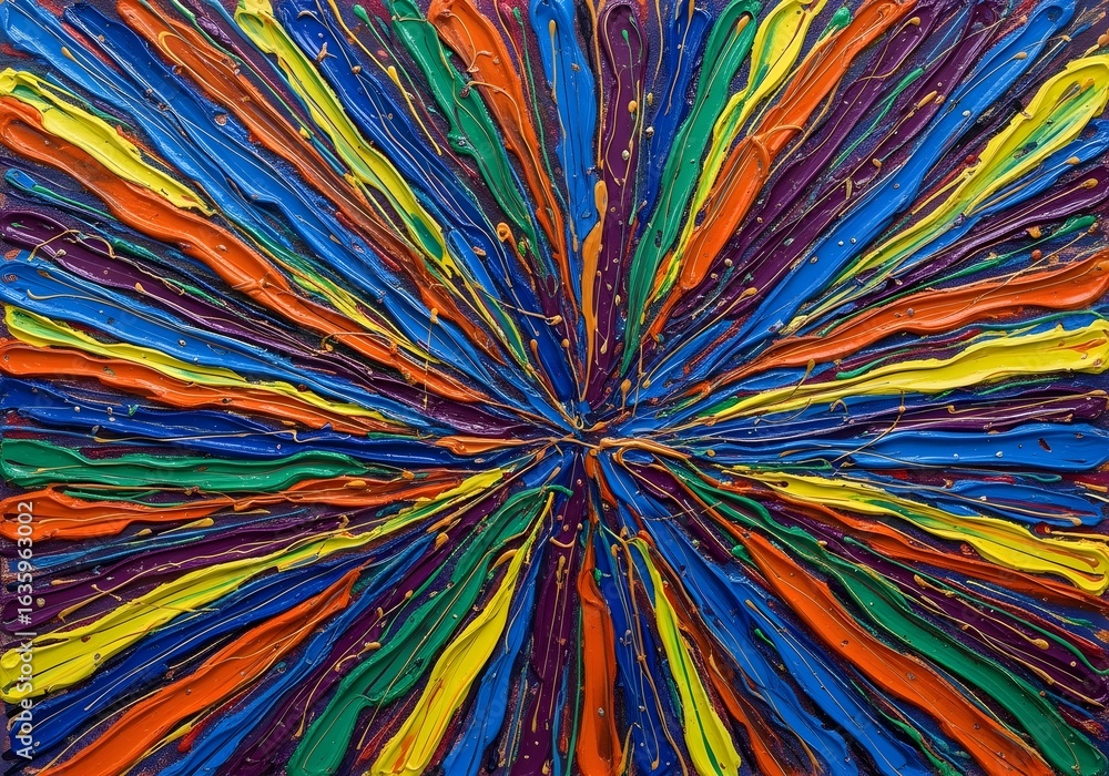 Poster vibrant abstract background with colorful lines radiating from the center point