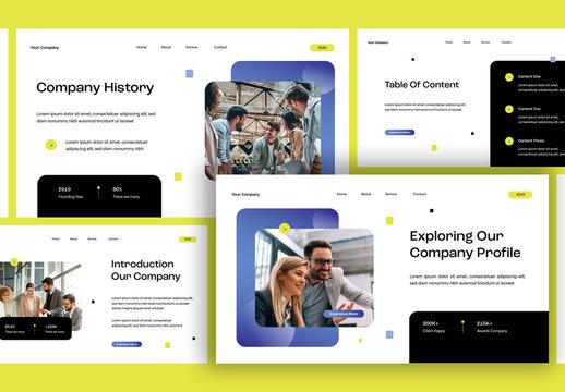 White Blue Yellow UI UX Modern Company Profile Presentation