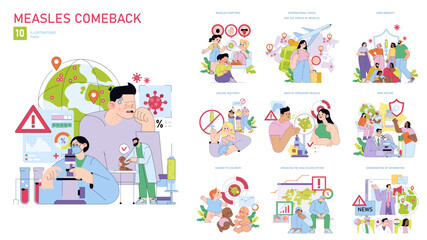 Measles Comeback Vector Illustrations with Global Impact