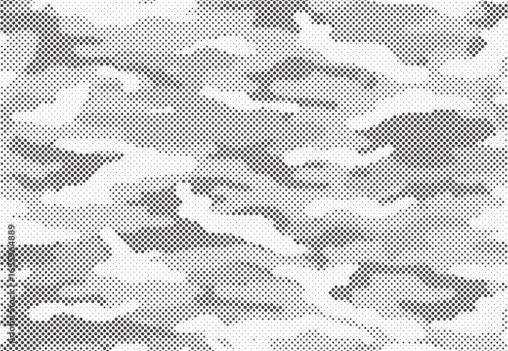 Aufkleber abstract halftone seamless camouflage pattern. repeating digital dotted hexagonal camo military text