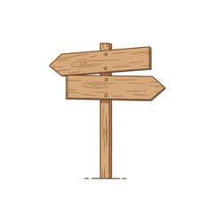 Two Wooden Directional Signs on a Post